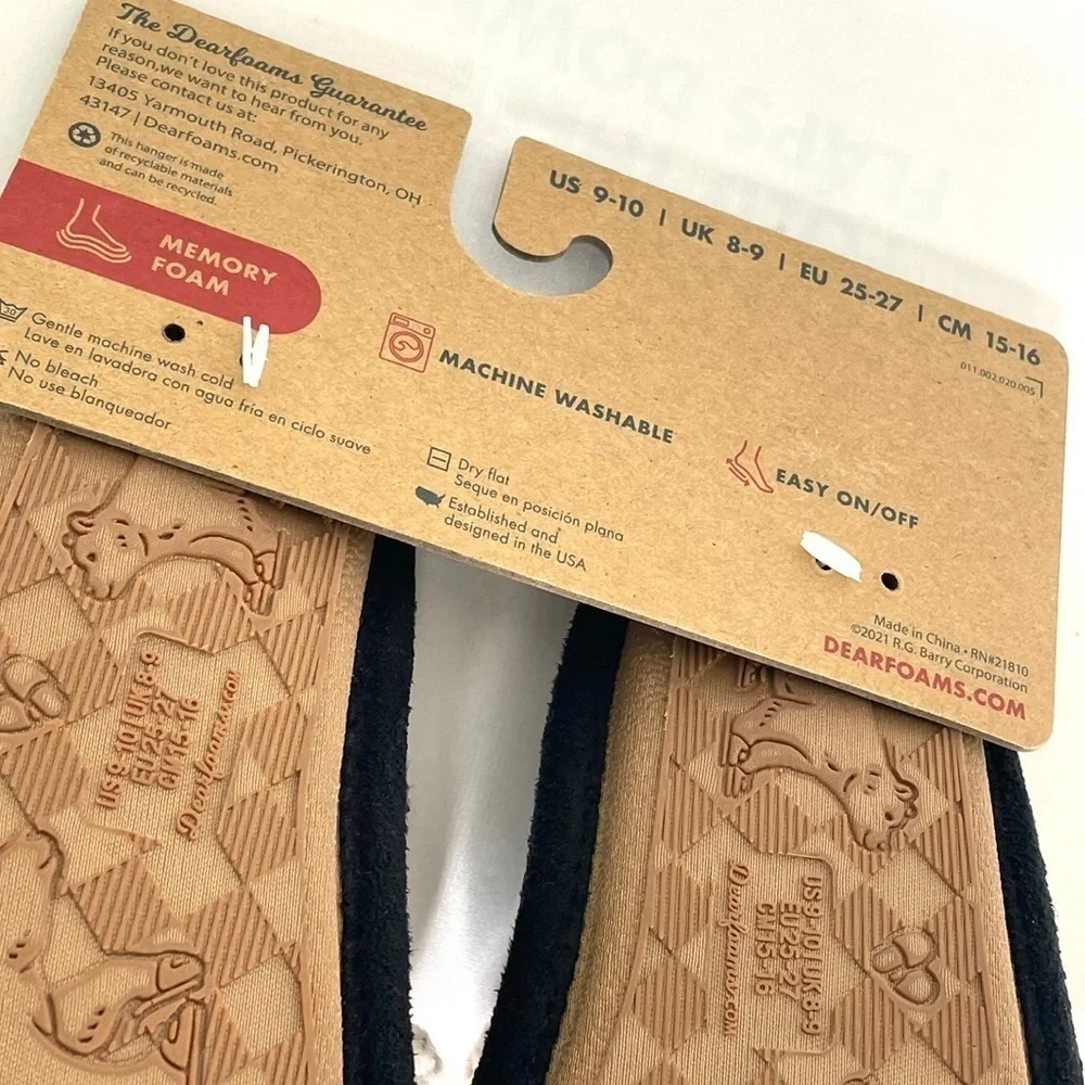 NWT Dearfoams Lil Bear Slippers Limited Edition Buffalo Plaid Size Child’s 9/10